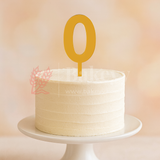5 Inch | Golden Cake Topper Number 0 | 1 Piece