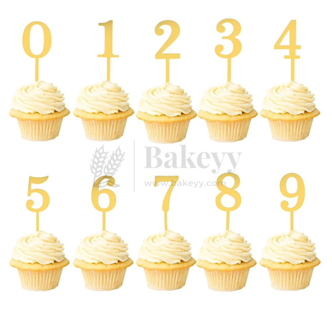 5 Inch | Golden Cake Topper Number 2 | 1 Piece
