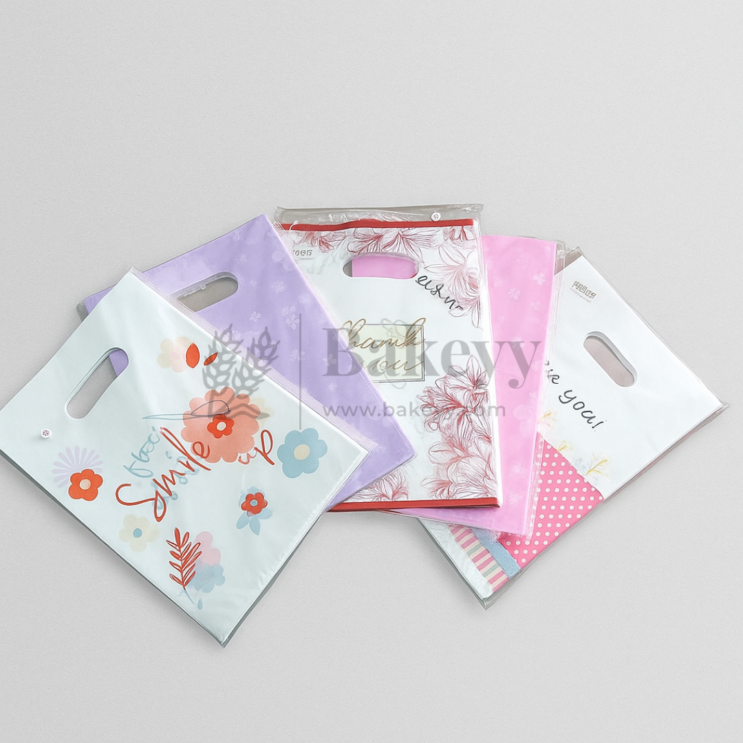 Premium Printed Carry Bags | 4 Size Options | Various Designs for Return Gifts & Hampers | Pack of 100