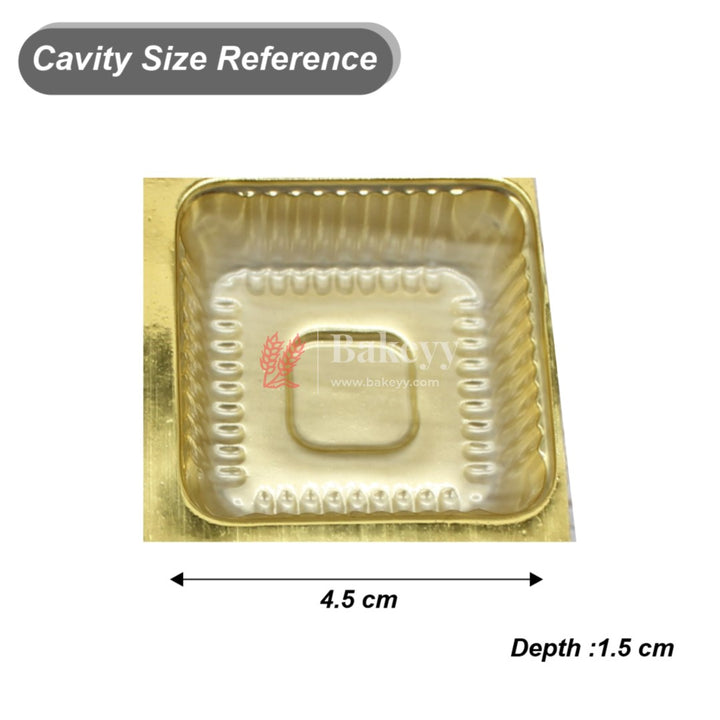 2 X 2 Cavity GOLDEN TRAY (PACK OF 50) - Bakeyy.com