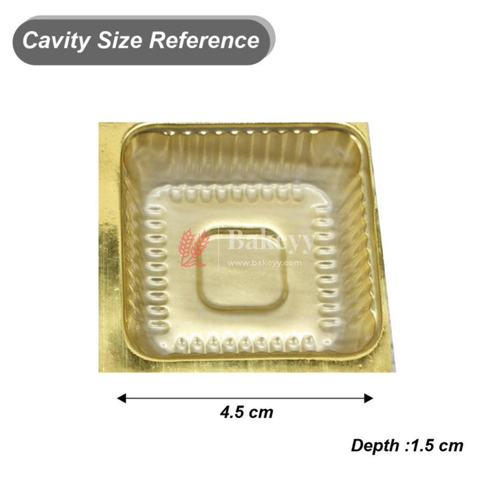 3 X 3 CAVITY GOLDEN TRAY (PACK OF 50) - Bakeyy.com