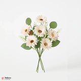 Artificial Gerbera Daisy Flower Bunch – 42cm | Gradient Of Light Pink And Off White| Decorative Stick for Home & Events | Pack Of 1