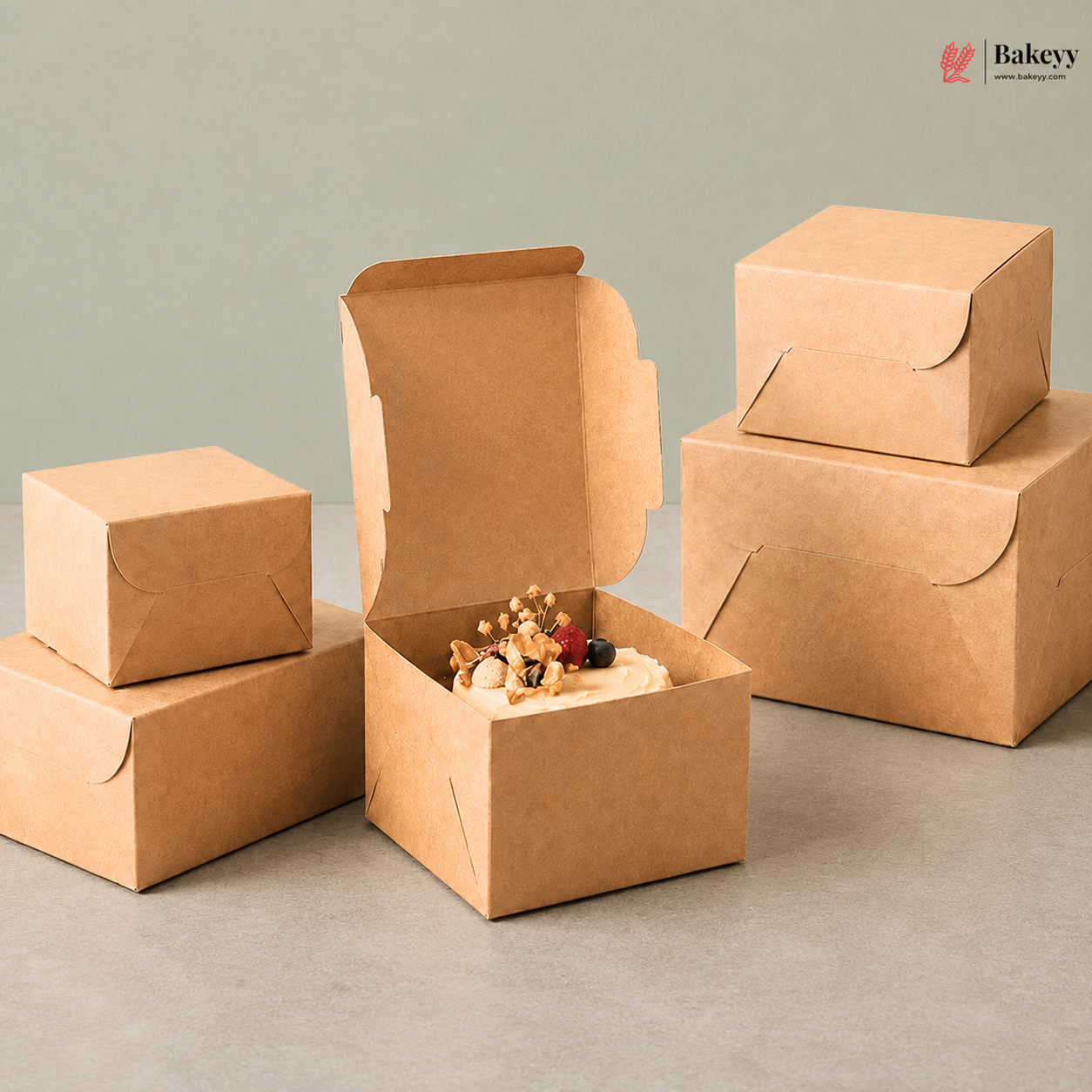 Kraft Paper Cake Box | Pack of 25
