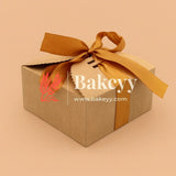 12 cm | Brown Gift Box for Presents, 10 Pack Large Empty Kraft Gift Boxes with Ribbon For Packaging Candy, Cookie, Chocolate | Pack of 10