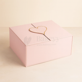 Light Pink Colour Folding Gift Box with Heart| 1 Piece