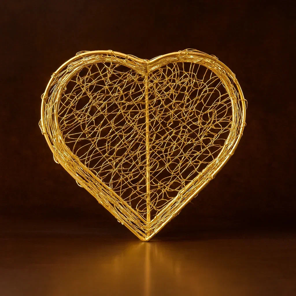 Heart Metal Basket Without Handle | 1 Piece - Bakeyy.com - India - Heart Metal Basket Without Handle | 1 Piece - Medium