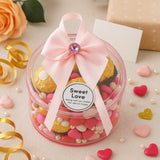 Round Pink Empty Decorative Acrylic Box | Gift Box | Chocolate Box | Sweet Box | Jewellery Box | Plastic Box | Pack of 12
