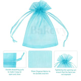 7x9Cm | Bright Blue Organza Potli Bags | Pack of 99