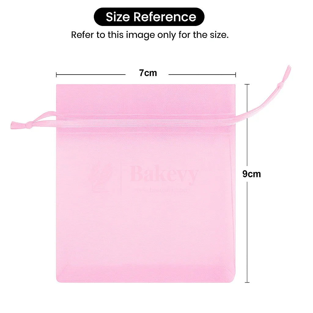 7x9Cm |Baby Pink Organza Potli Bags | Pack of 99