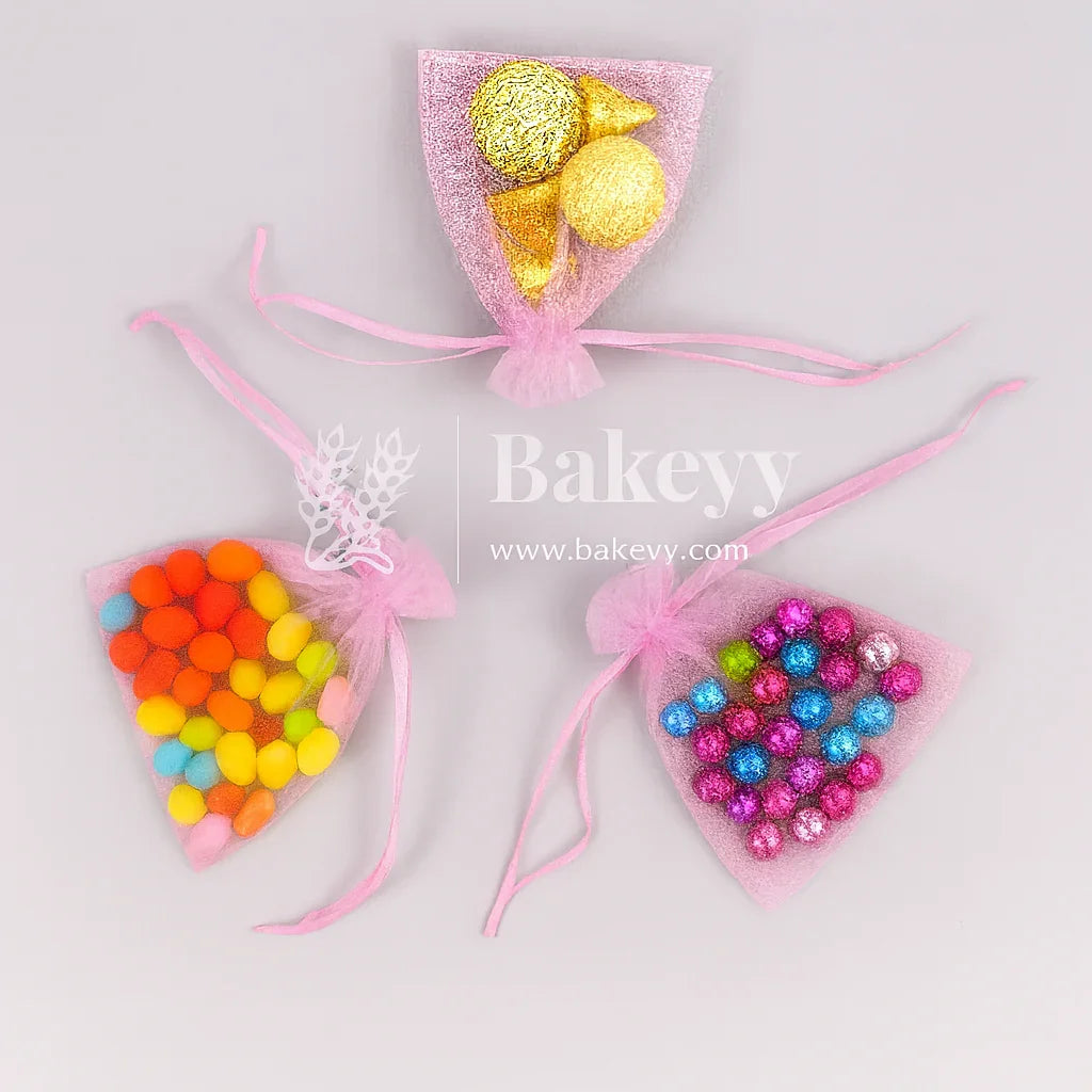 7x9Cm |Baby Pink Organza Potli Bags | Pack of 99