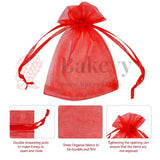 7x9Cm | Organza Potli Bags | Red Colour Candy Bag| Pack of 99