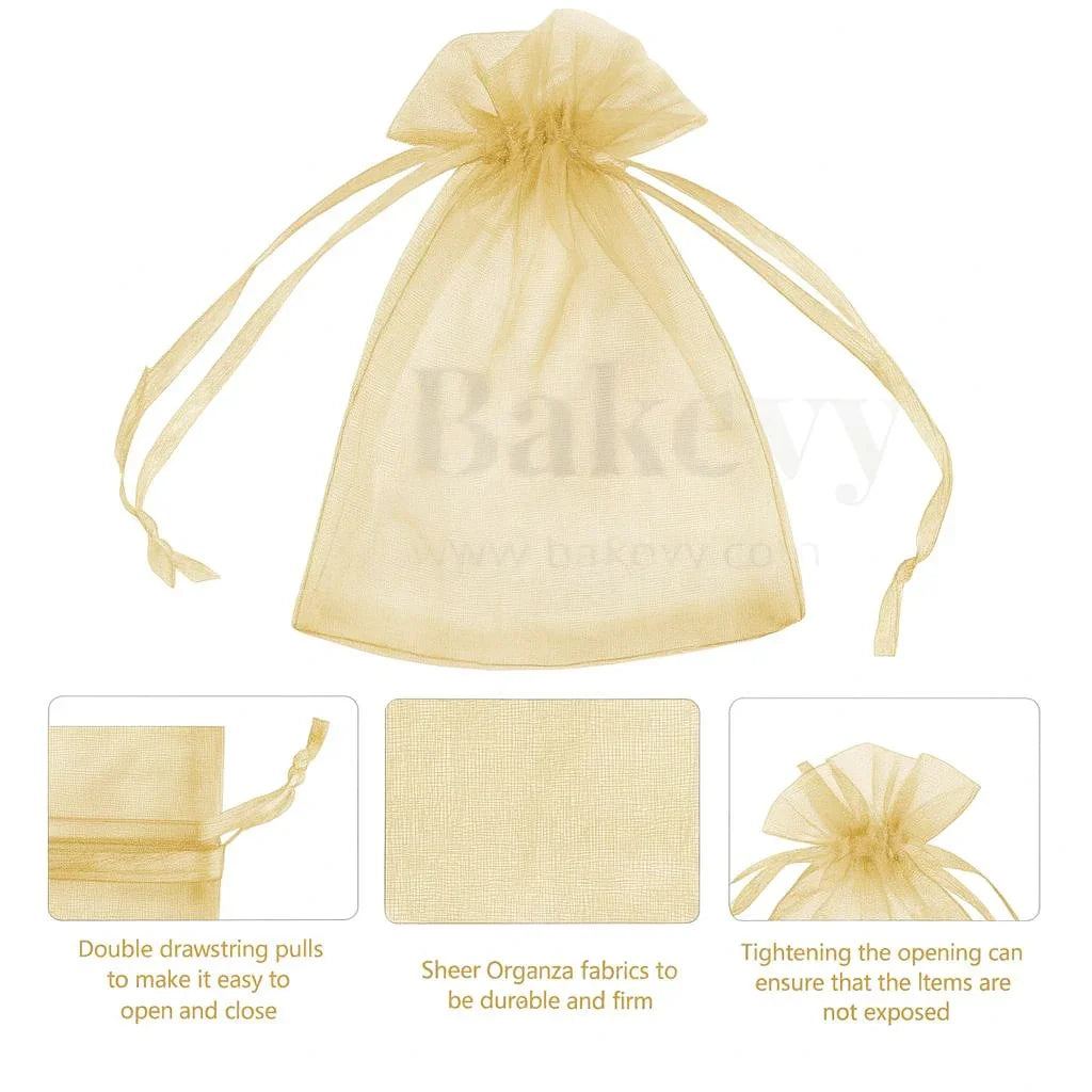 7x9Cm | Organza Potli Bags | Pack of 99