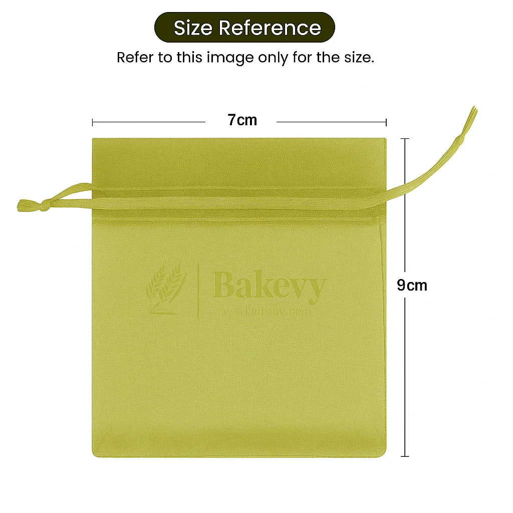 7x9Cm |Olive Green Organza Potli Bags | Pack of 99