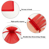 15x20 CM| Organza Potli Bags | Red Colour |  Candy Bag | Pack of 50