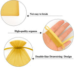 15x20 CM | Organza Potli Bags | Gold Colour |  Candy Bag | Pack of 50