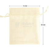 13x18 CM | Organza Potli Bags | Cream Colour | Candy Bag| Pack of 99