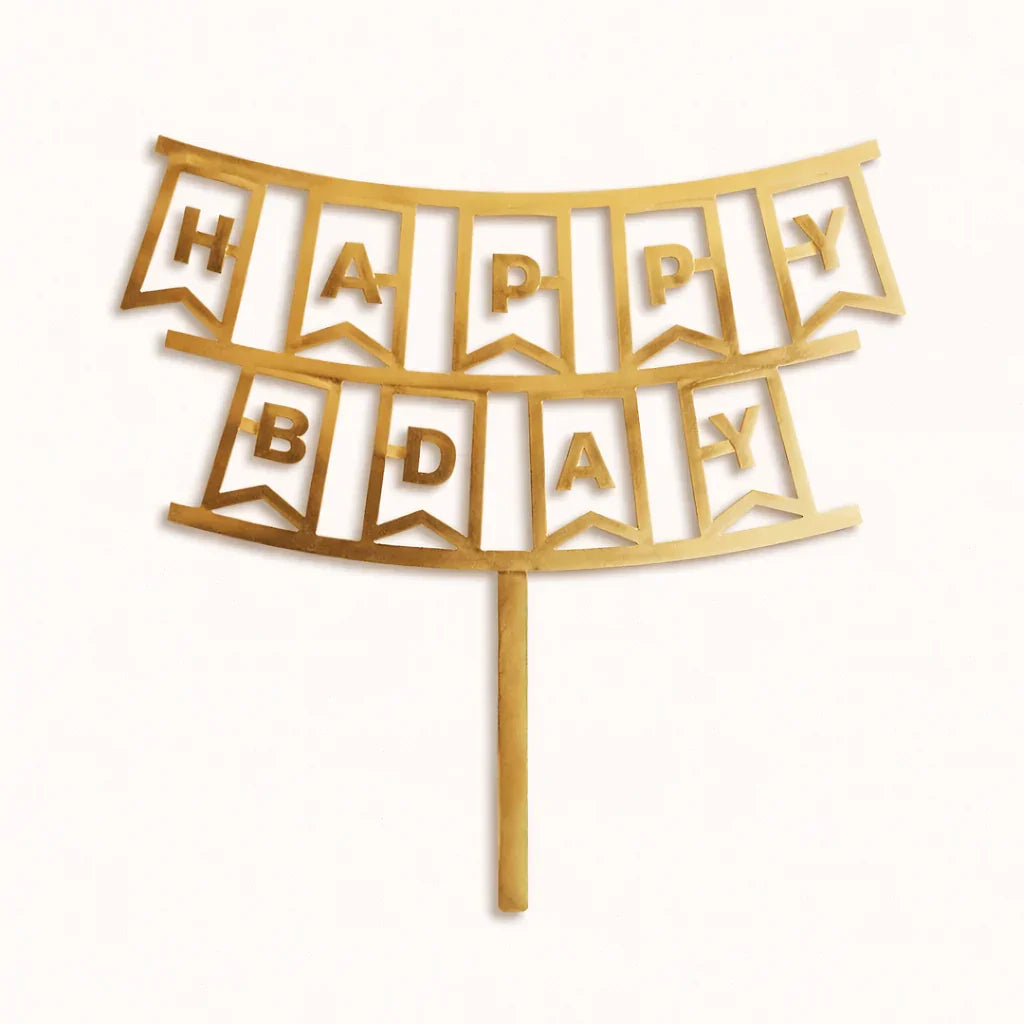 6 Inch Happy Birthday Acrylic Cake Topper | Assorted Designs | 6 Inch Size | Pack of 5