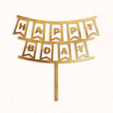 6 Inch Happy Birthday Acrylic Cake Topper | Assorted Designs | 6 Inch Size | Pack of 5