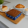 Brownie Bake N Serve Paper Trays | Pack of 50 | Floral Print Square Cups in Red, Blue & Brown for Elegant Baking & Serving - Bakeyy.com - India - Brownie Bake N Serve Paper Trays | Pack of 50 | Floral Print Square Cups in Red, Blue & Brown for Elegant Baking & Serving - Blue