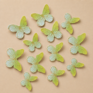 Rainbow Butterfly Cake Toppers with Gold Glitter Detailing | Elegant Decoration for Cakes, Cupcakes & Desserts | Pack of 10