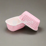 100 Gram Baby Pink  Bake and Serve Rectangle Mould  | Pack of 50 | Paper Baking Mould | Plum Cake Bar Mould