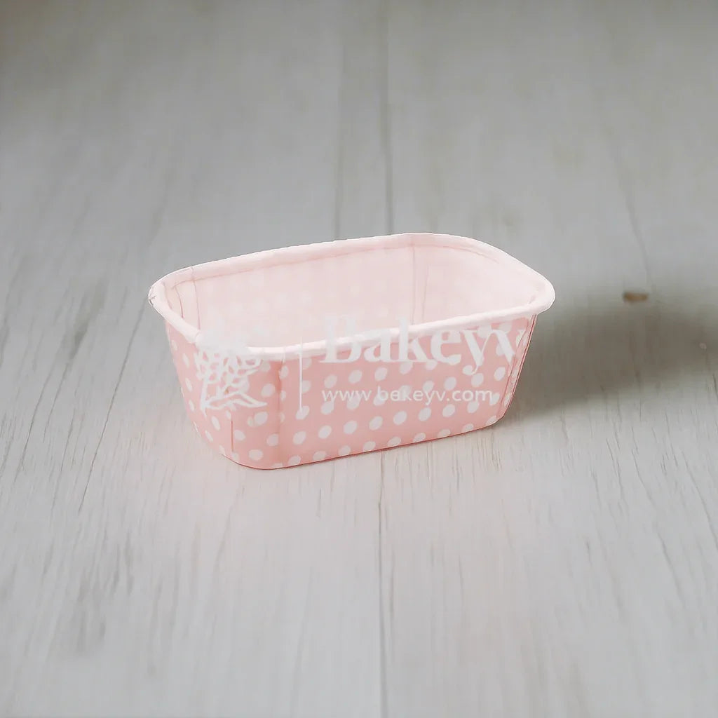 100 Gram Baby Pink  Bake and Serve Rectangle Mould  | Pack of 50 | Paper Baking Mould | Plum Cake Bar Mould