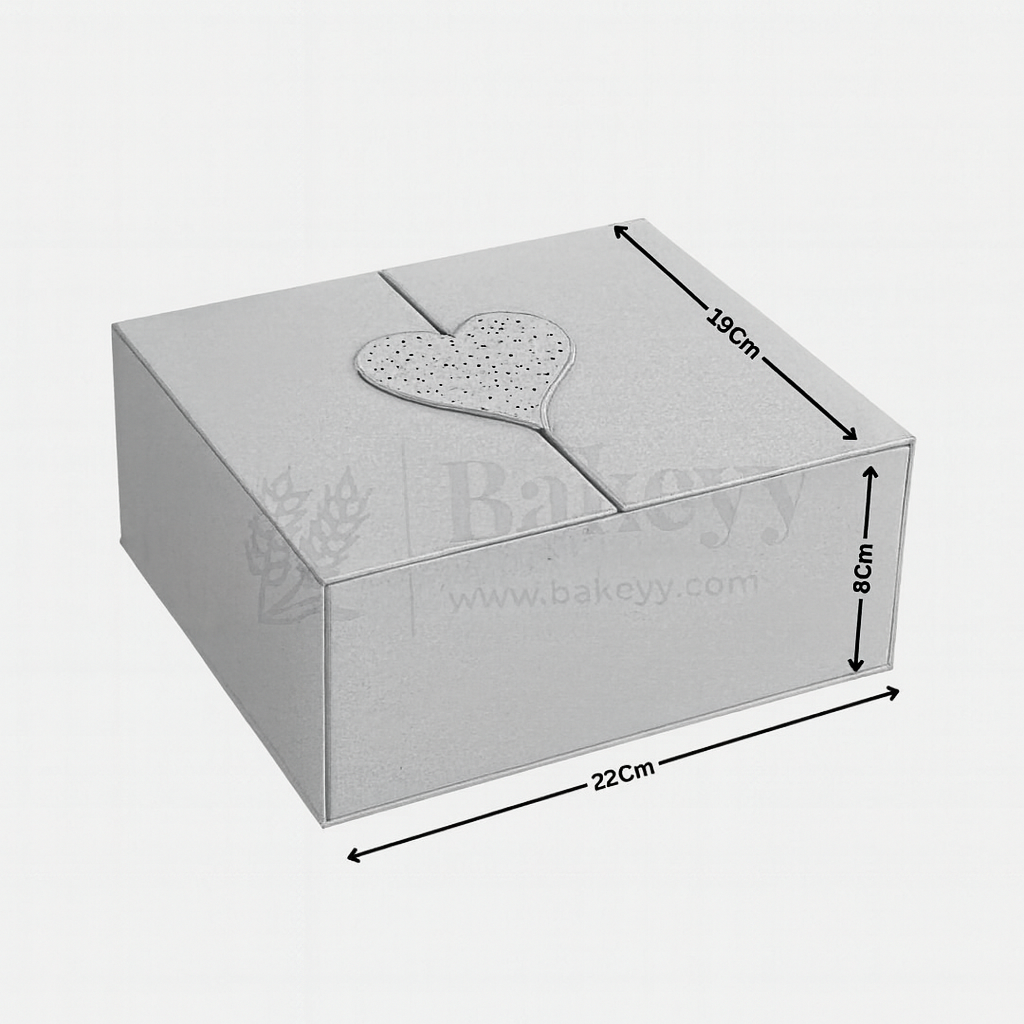 Grey Colour Folding Gift Box with Heart| 1 Piece