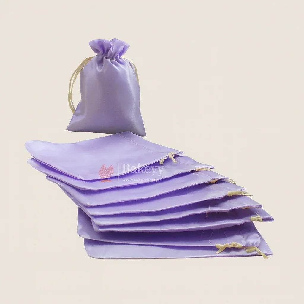 10x14 cm  Satin Potli Bags-Lavender | Pack of 25