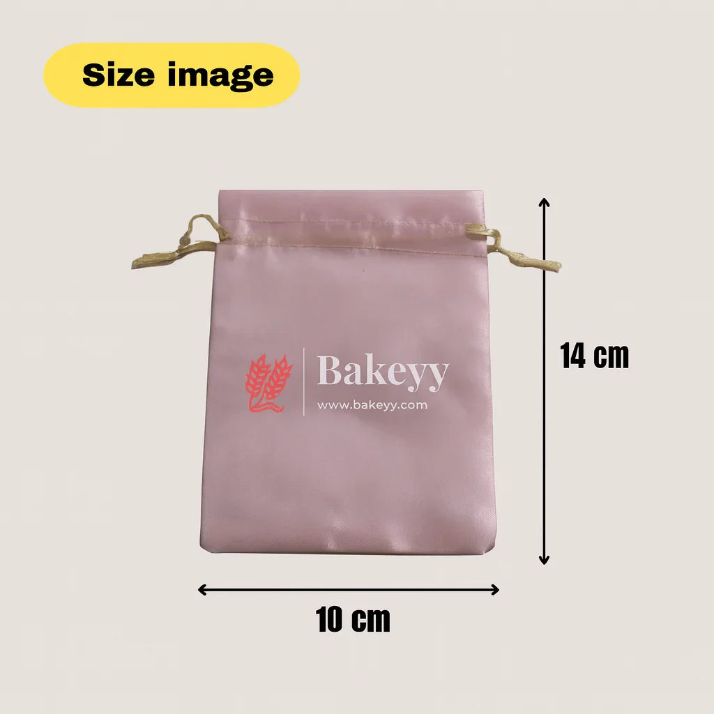 10x14 cm Satin Potli Bags – Pink |Pack of 25