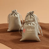 10x14 cm Satin Potli Bags – Grey | Pack of 25