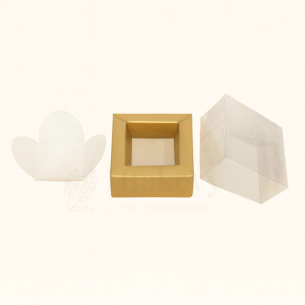 1 Cavity Chocolate Box| Gold Colour Cavity Box| Pack of 100