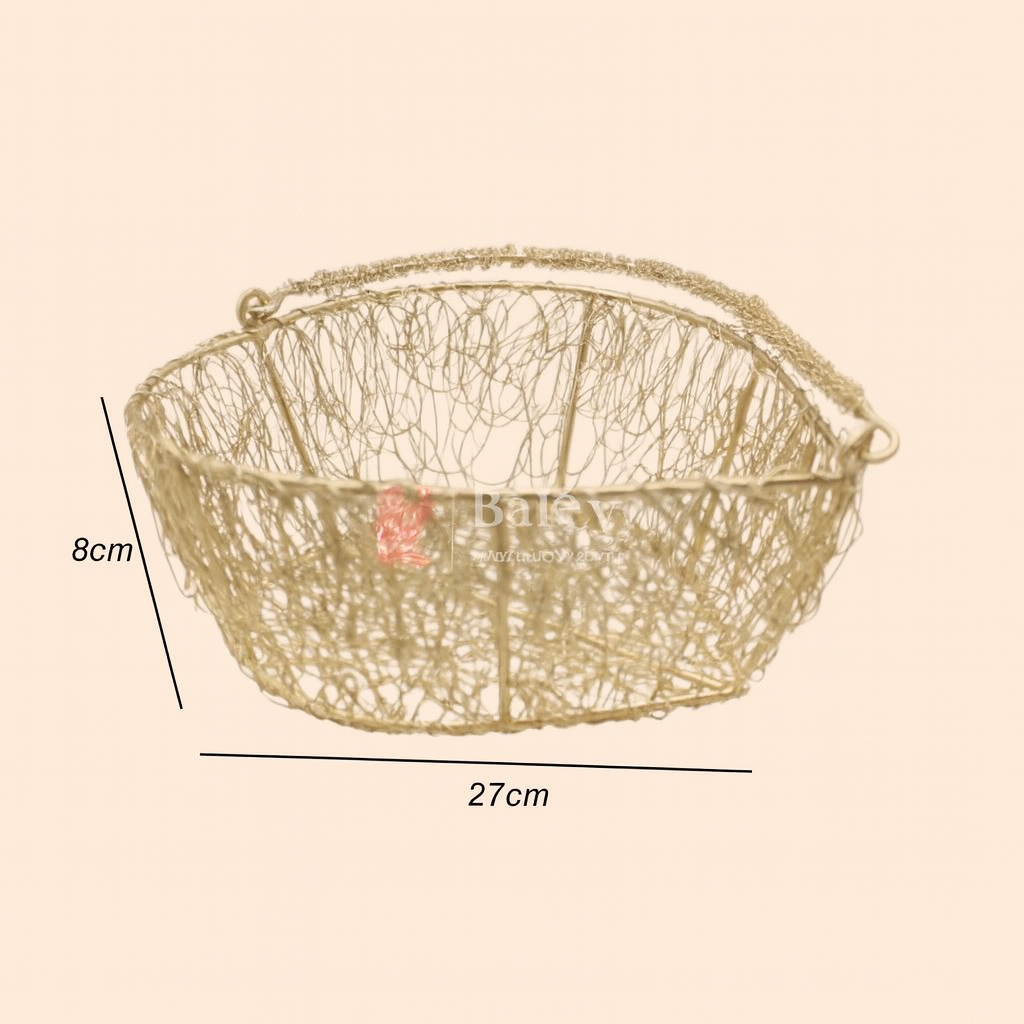 Heart Gold Metal Basket | 1 Piece