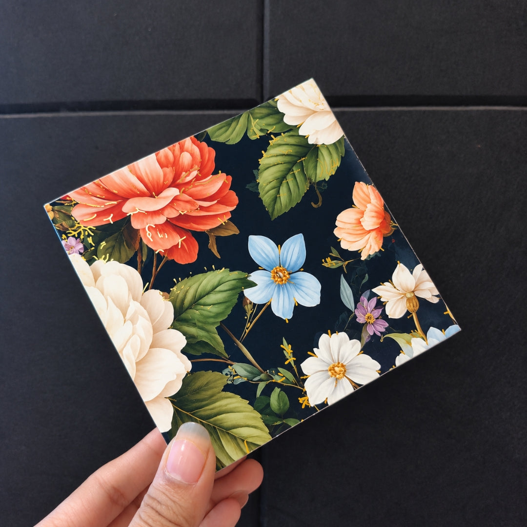 Printed Floral Chocolate Box with Golden Cavity | 3 Designs | Pack of 25