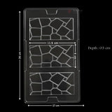 Bakeyy chocolate bar mould with geometric pattern, transparent plastic, 26x17cm baking supply