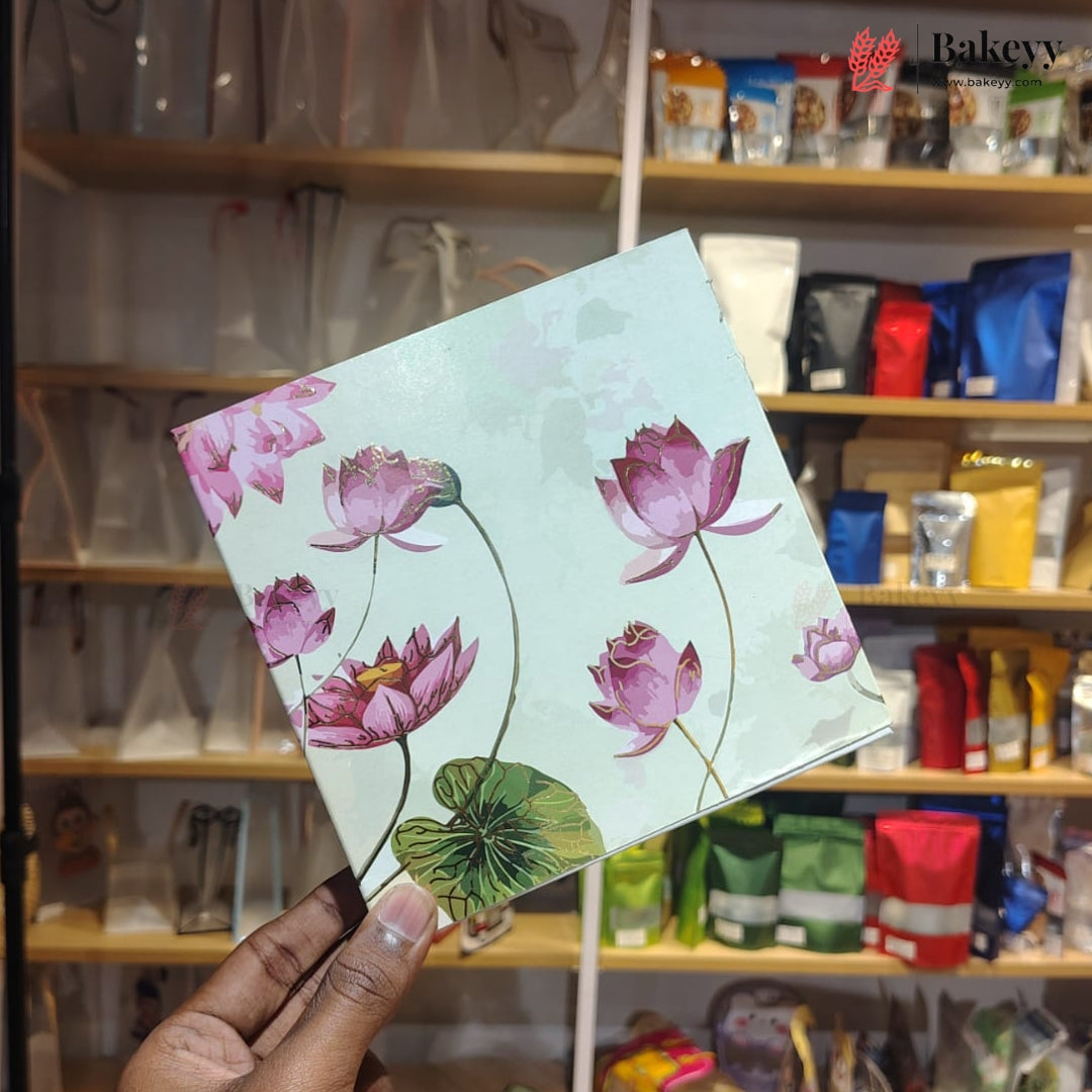 Printed Floral Chocolate Box with Golden Cavity | 3 Designs | Pack of 25