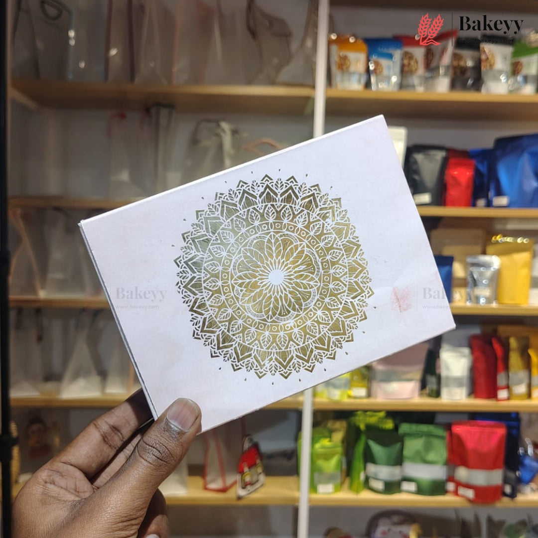 Printed Floral Chocolate Box with Golden Cavity | 3 Designs | Pack of 25