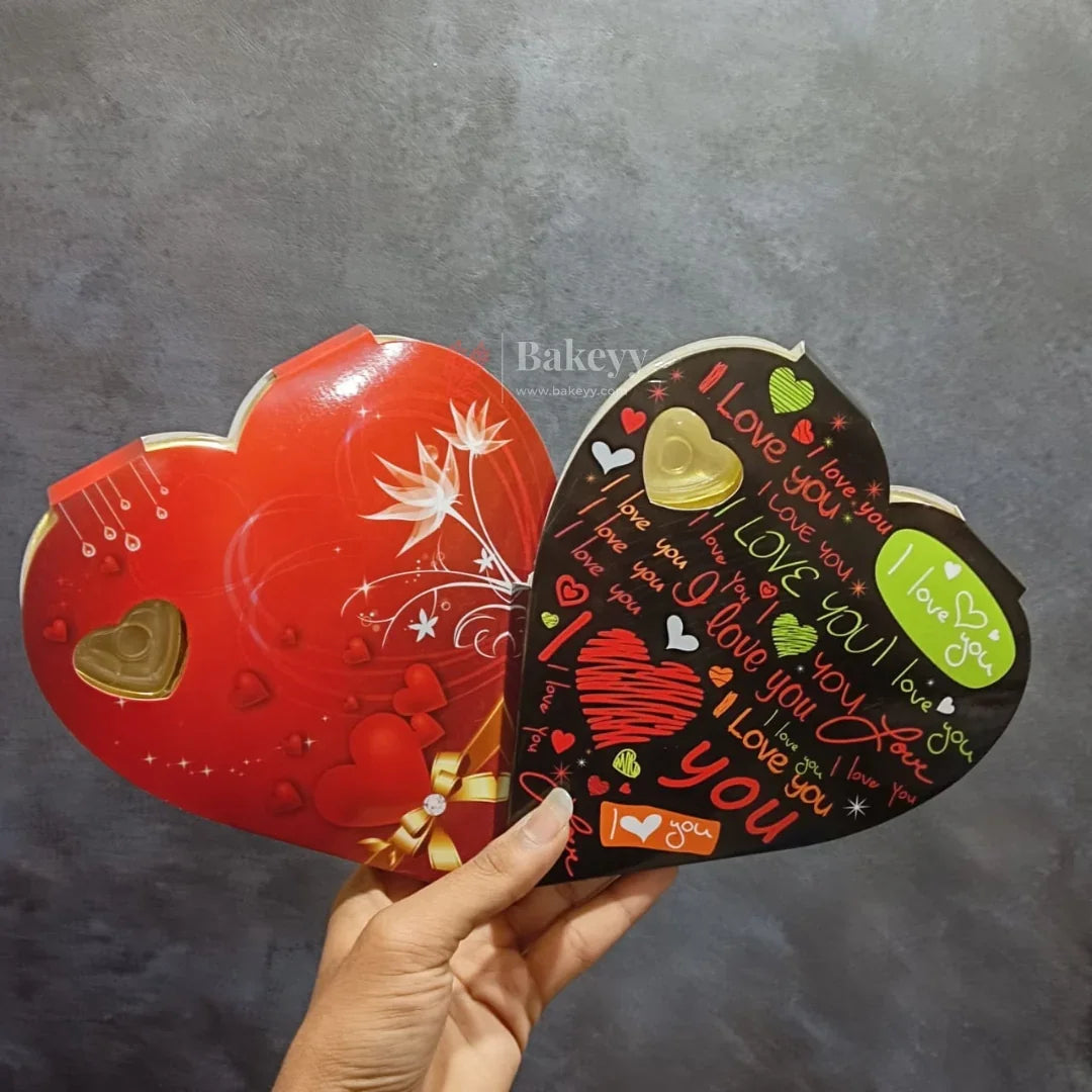 Heart Shape Chocolate Gift Box with Tray – Premium Valentine Packaging  | Pack of 25