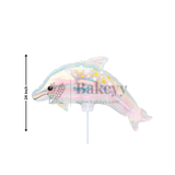 Dolphin Shape Holographic Foil Balloon | Party Decorative | 1 Piece