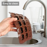 15-Cavity | 3D Heart Shaped Silicone Chocolate Mould | Non-Stick Baking & Candy Making Tray | 1 Piece