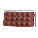 15-Cavity | Smiley Face Shaped Silicone Chocolate Mould | Non-Stick Baking & Candy Making Tray | 1 Piece