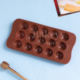 15-Cavity | Smiley Face Shaped Silicone Chocolate Mould | Non-Stick Baking & Candy Making Tray | 1 Piece