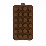 28-Cavity | Cute Mini Shapes Silicone Chocolate Mould | Non-Stick Baking & Candy Making Tray | 1 Piece