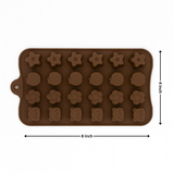 28-Cavity | Cute Mini Shapes Silicone Chocolate Mould | Non-Stick Baking & Candy Making Tray | 1 Piece