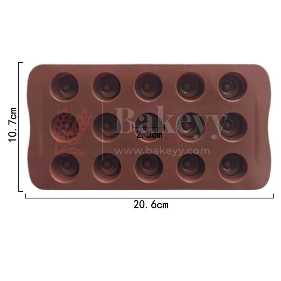 15-Cavity | Donuts Shaped Silicone Chocolate Mould | Non-Stick Baking & Candy Making Tray | 1 Piece