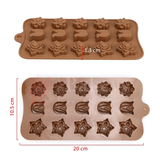15-Cavity | Floral Shape Silicone Chocolate Mold | Non-Stick Baking & Candy Making Tray | 1 Piece
