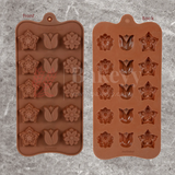 15-Cavity | Floral Shape Silicone Chocolate Mold | Non-Stick Baking & Candy Making Tray | 1 Piece