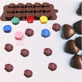 15-Cavity | Rose Shape Silicone Chocolate Mold | Non-Stick Baking & Candy Making Tray | 1 Piece