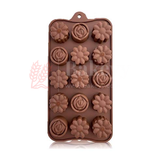 15-Cavity | Rose And Daisy Shape Silicone Chocolate Mold | Non-Stick Baking & Candy Making Tray | 1 Piece