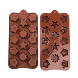 14-Cavity | Star Shapes Silicone Chocolate Mold | Non-Stick Baking & Candy Making Tray | 1 Piece