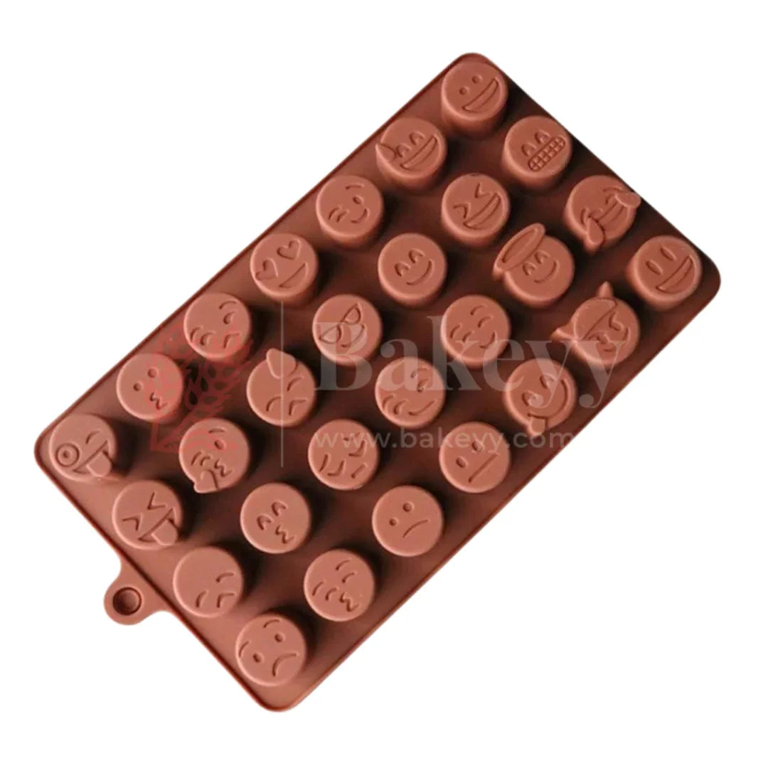 Silicone Funny Emoji Face Chocolate Mould - 28 Cavity Decorative Tray | 1 Piece
